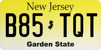 NJ license plate B85TQT