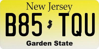 NJ license plate B85TQU