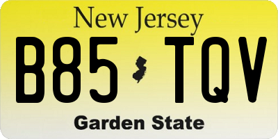 NJ license plate B85TQV
