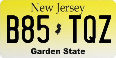NJ license plate B85TQZ