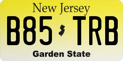 NJ license plate B85TRB