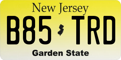 NJ license plate B85TRD