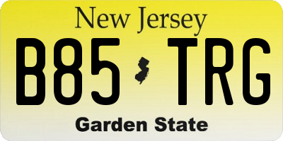 NJ license plate B85TRG