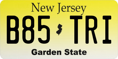 NJ license plate B85TRI