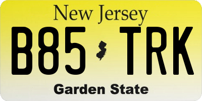 NJ license plate B85TRK
