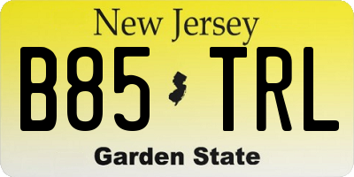 NJ license plate B85TRL