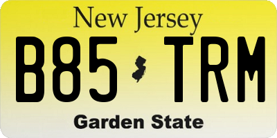 NJ license plate B85TRM