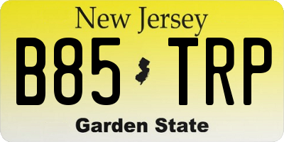 NJ license plate B85TRP