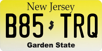 NJ license plate B85TRQ
