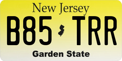 NJ license plate B85TRR