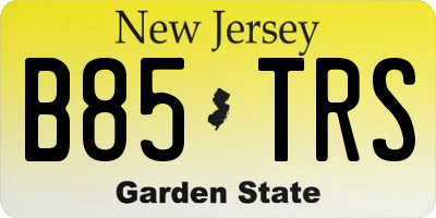 NJ license plate B85TRS