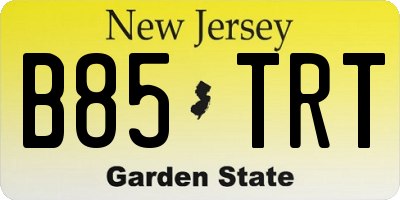 NJ license plate B85TRT
