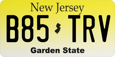 NJ license plate B85TRV
