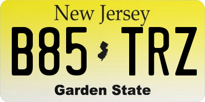 NJ license plate B85TRZ