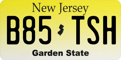 NJ license plate B85TSH