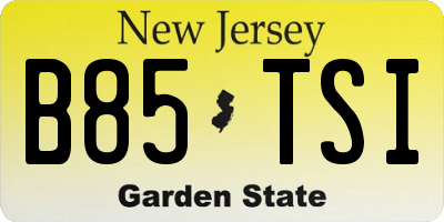 NJ license plate B85TSI