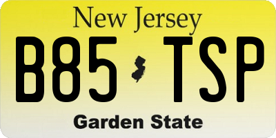 NJ license plate B85TSP