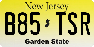 NJ license plate B85TSR