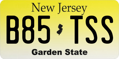 NJ license plate B85TSS