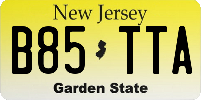 NJ license plate B85TTA