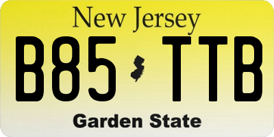 NJ license plate B85TTB