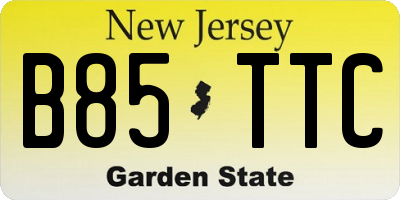 NJ license plate B85TTC