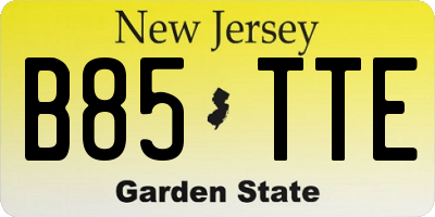 NJ license plate B85TTE