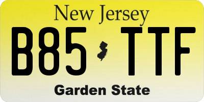 NJ license plate B85TTF