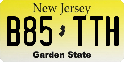 NJ license plate B85TTH
