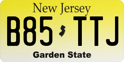 NJ license plate B85TTJ
