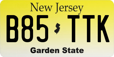 NJ license plate B85TTK