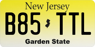 NJ license plate B85TTL