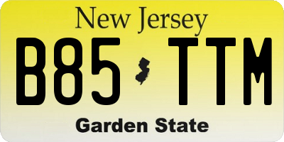 NJ license plate B85TTM