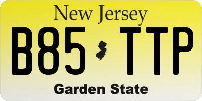 NJ license plate B85TTP