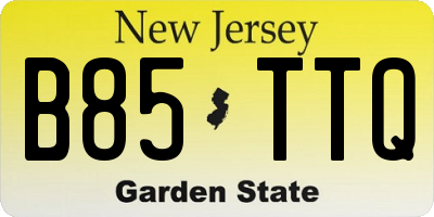 NJ license plate B85TTQ