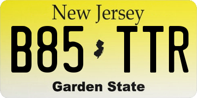 NJ license plate B85TTR