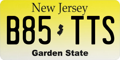 NJ license plate B85TTS