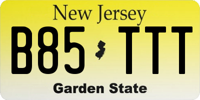 NJ license plate B85TTT