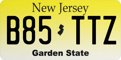 NJ license plate B85TTZ
