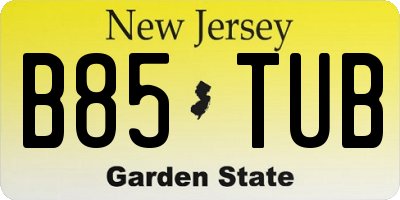 NJ license plate B85TUB