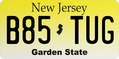 NJ license plate B85TUG