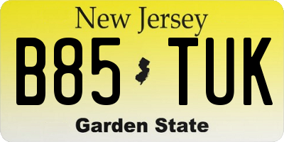 NJ license plate B85TUK