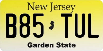NJ license plate B85TUL