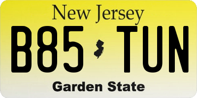 NJ license plate B85TUN