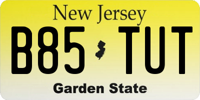 NJ license plate B85TUT