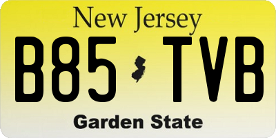 NJ license plate B85TVB