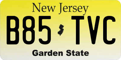 NJ license plate B85TVC