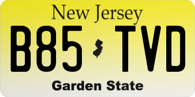 NJ license plate B85TVD