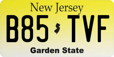 NJ license plate B85TVF