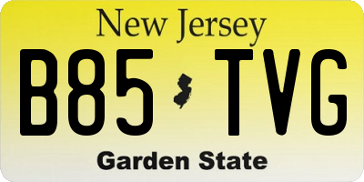 NJ license plate B85TVG